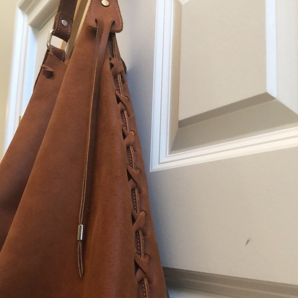Gianni Notaro Big Slouchy Hobo Bag with Attached Pouch in Whisky Color Suede - Picture 3 of 16